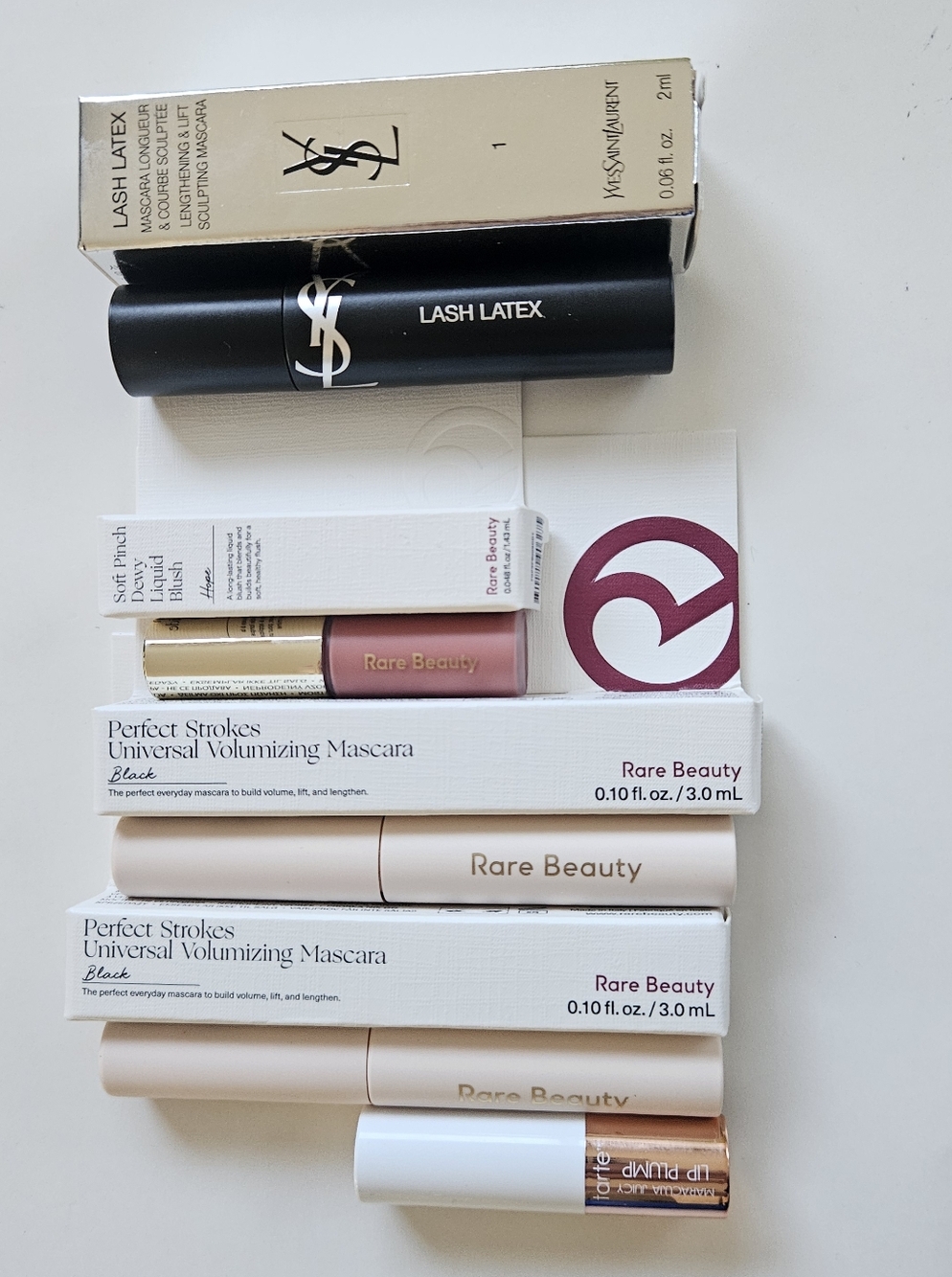 5NWT Mascara Lip Makeup Yves Saint Laurent Lash Rare Beauty Mascara Liquid Blush